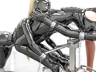 Dominatrixes in Hard Bondage Chained to Pussy 3D BDSM Animation