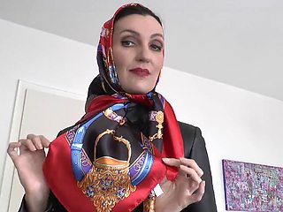 Lady Victoria Valente Satin Headscarves Fashion Show, Leather and Satin, Scarf Queen