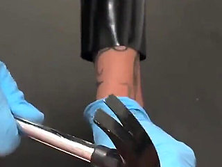 Hammering His Balls to the Wood Board, Fucking That Dick & Pissing on It (pov)