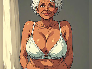 Sexy Curvy Matures Bra and Panty Art