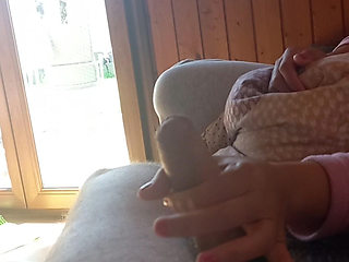 Hand Tease with Orgasm - Quick Sofa Handjob Before I Leave - Fast Stroking & Ball Play POV