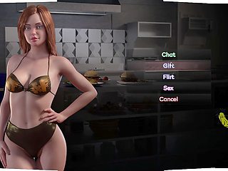 Adult game, big tits, maid