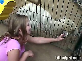 Watch Horny Teen Little April At The Farm Solo