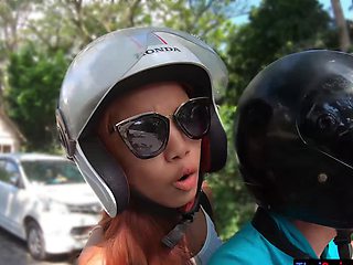 Monkey business with big ass Thai girlfriend who enjoys sex after