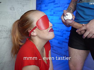 I tricked my stepsister in a game of tastes, finished in her mouth, she didn't notice!