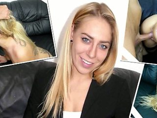 GERMAN SCOUT - Blonde Teen Alexa Swizz with Big Clit Pickup and talk to Casting Fuck