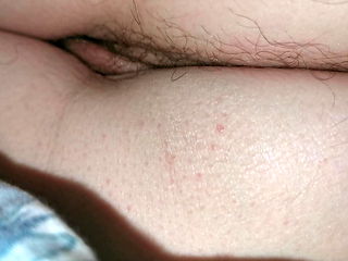 Wife's Hairy Arse and Rear Pussy Bulge - Unaware