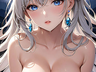 Moonlit Dreams - Ai Girl Bathed in Soft Lunar Glow