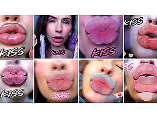 Clear Shiny Lipgloss Kiss Compilation