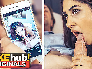 FAKEhub - Indian Desi hot wife MILF filmed taking cheating husbands thick cock in her hairy pussy by cuckold