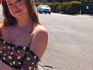 sheer top on busy street