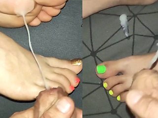 Two Secret Cumshots on Gorgeous Legs. There's a Slowdown and the Best Shots at the and.