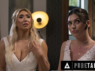 PURE TABOO Desperate Lesbian Brides Cyber Doll & Megan Mistakes Submit To Homophobic Officiant