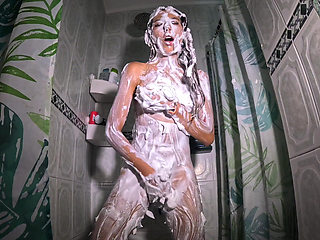 Vlog in the Shower Ends up Messy with Shaving Cream