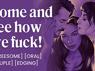 ASMR Audio Porn: Movie Night Turns into a Voyeur FFM Threesome Fuck - Teasing & Pussy Licking - Erotic Audio Roleplay for Wo