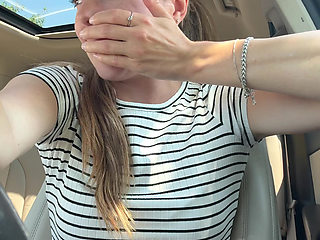 Lush in the Car! Risky Orgasm!