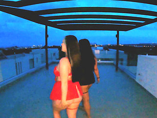 Threesome at the rooftop of our villa