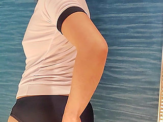 Wearing Gym Wear and Showing off Her Butt