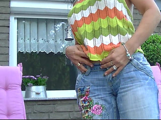 Solo Brunette German Hot Mom with Big Boobs Performs at