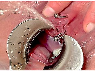 Perv-mom In Strong Stream Pee From My Spread Out Pussy By Speculum