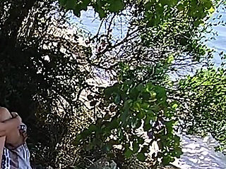 Flashing My Cock in Front of Stepdaughter on a Public Beach and She Helps Me Cum in Front of Everyone