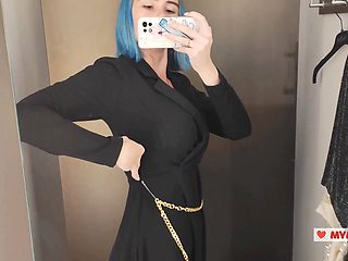 First person, fitting room, upskirt