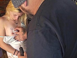 Step sis wanted a heart tattoo next to her nipple, no panties