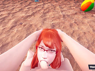 Day of Beach: Nudity Beach with Redhead Stepsister
