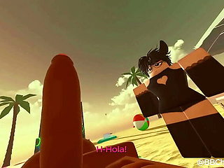 Big Black Cock Fucking Cute Bunny in Roblox Style