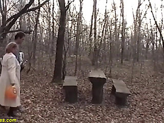 Busty chubby redhead mature enjoy outdoor sex with her young toyboy