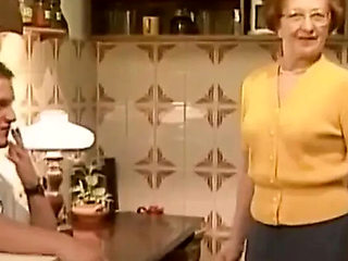 Hairy Granny Pussy Fucking in Kitchen - Big Tits & Cumshot