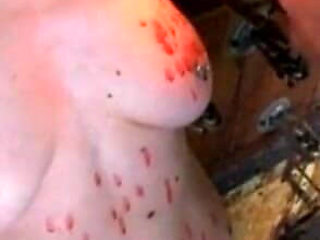 Humiliating mout tightening, wax play in bondage