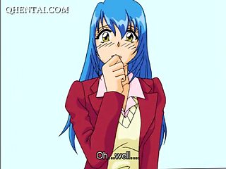 Hentai school babe blowing teachers cock