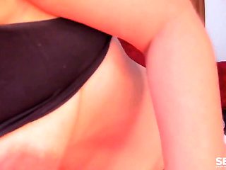 Big-Tits Milf in Glasses Vibrates Pussy to Climax