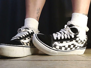 College Girl Ruffled Socks Fav Pair Vans Sneakers