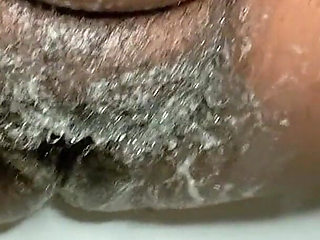 In the Bathroom Shaking My Hairy Pussy