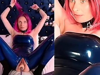 Red hair masturbates tight pussy with toys on webcam