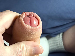 solo cumshot , after a long day, white socks, uncut pov