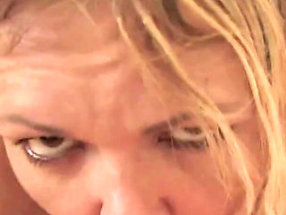 Sweet blonde milf Kelly Leigh POV deepthroat blowjob on kitchen