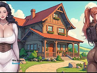 Step mom and maid gets naughty in taboo manga game without panties