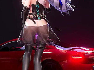 [mmd] Broken Iron Big Duck Duck-queencard Dress Black Silk Elegant Succubus Pattern