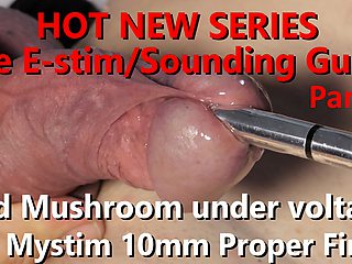 The Estim Sounding Guide P1 Mystim Proper Finn Close-up sets red uncut Mushroom under Voltage w Live Audio 4K 60fps