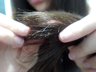 An Indian Girl Combs Her Hair Naked, Then Makes an Asmr Video of Herself Combing Her Hair, Then Shows It up Close, Making Asmr