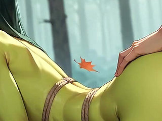 Sexy Bondage in an Autumn Forest with an Emphasis on Submission and Domination. Nude and Horny, Ready for Dirty Bondage!