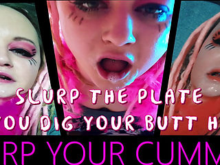 CEI Trick 1 Slurp the Plate as You Dig Your Butthole