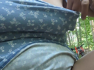 A hard piss in the woods