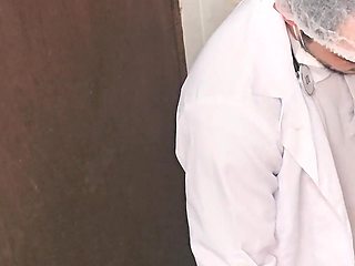 Doctor and Nurse Can't Resist and Have Sex in the Hospital Bathroom During Their Shift