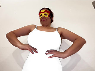 Huge Tits Tied Cosplay Super Heroine