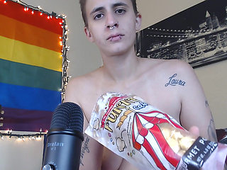 ASMR funnel cake flavored popcorn
