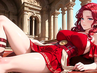 Taboo Feast in the Classical Pool & Purple Bedroom. Naked Kneeling, Teasing Glances, and Sun-kissed Wet Kisses!